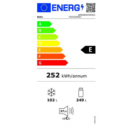 Réfrigérateur congélateur BEKO B3RGNA354HG1