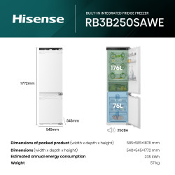 Réfrigérateur congélateur HISENSE RB3B250SAWE