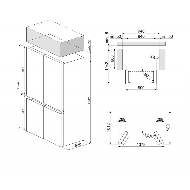 Réfrigérateur congélateur SMEG FQI48KD