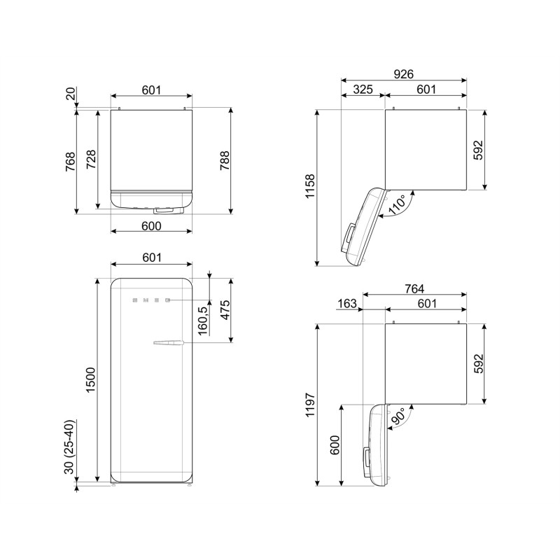 Réfrigérateur Une Porte SMEG FAB28LBL6