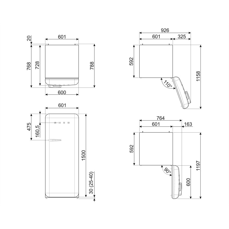 Réfrigérateur Une Porte SMEG FAB28RDSA6