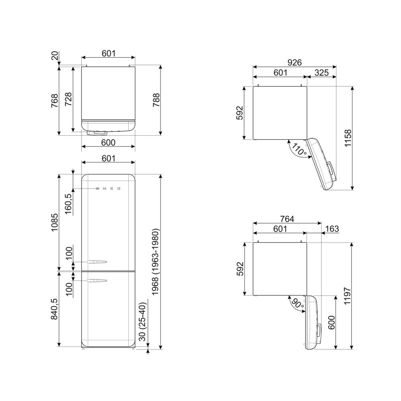 Réfrigérateur congélateur SMEG FAB32RBE6