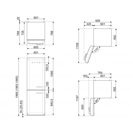 Réfrigérateur congélateur SMEG FAB32LPK6