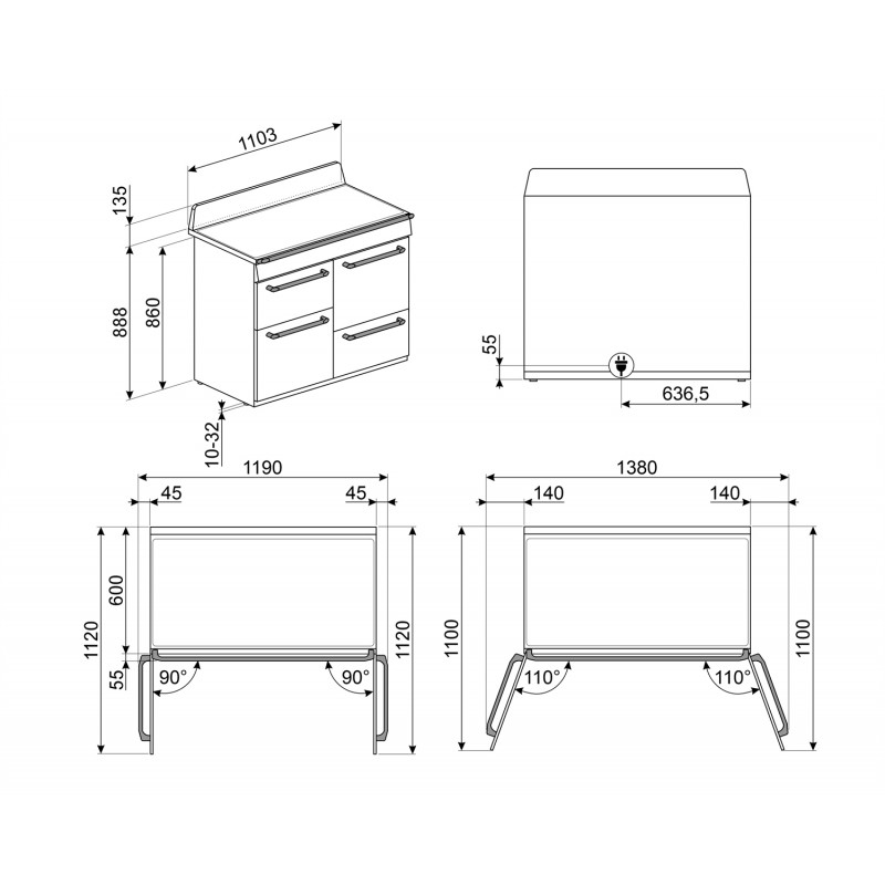 Cuisinière SMEG TR4110IBL2