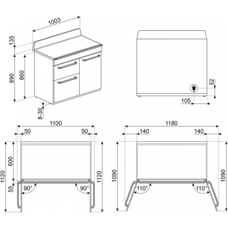 Cuisinière SMEG TR103IGR2