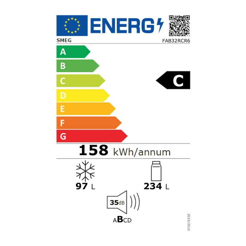 Réfrigérateur congélateur SMEG FAB32RCR6