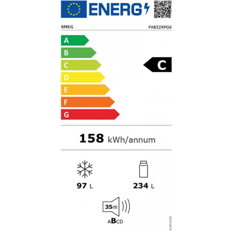 Réfrigérateur congélateur SMEG FAB32RPG6
