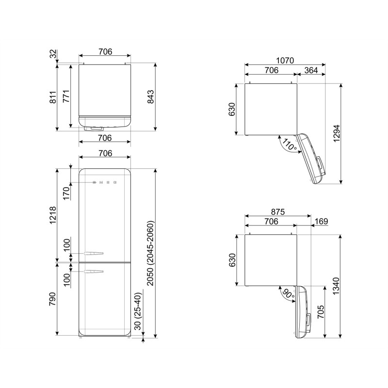Réfrigérateur congélateur SMEG FAB38RWH6