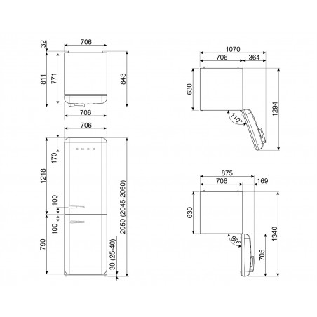 Réfrigérateur congélateur SMEG FAB38RWH6