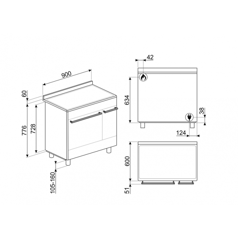 Cuisinière SMEG SCB92MX8