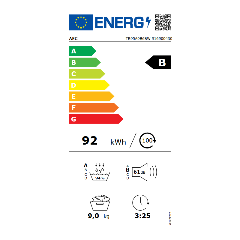 Sèche Linge AEG TR95A9B6BW