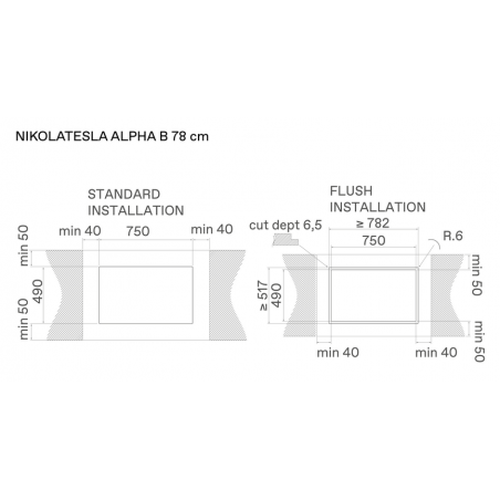 Plaque de cuisson ELICA ALPHA BBL NIKOLATESLA 78cm