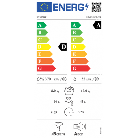 Lave Linge HISENSE WD5I1245BWRH