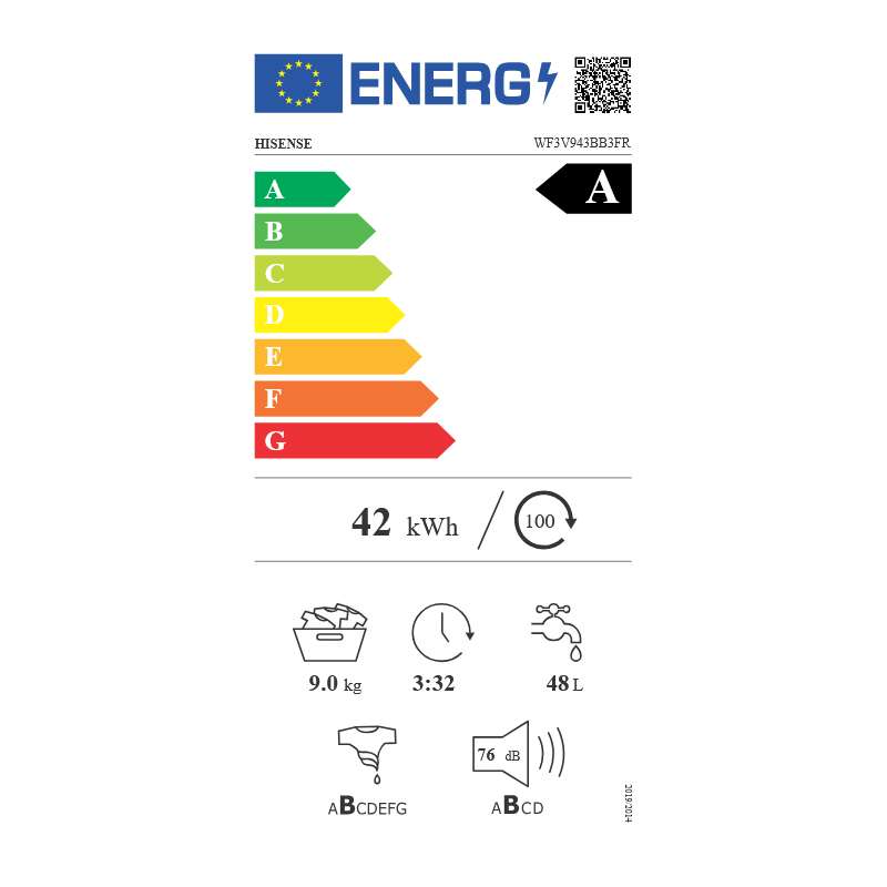 Lave Linge HISENSE WF3V943BB3FR
