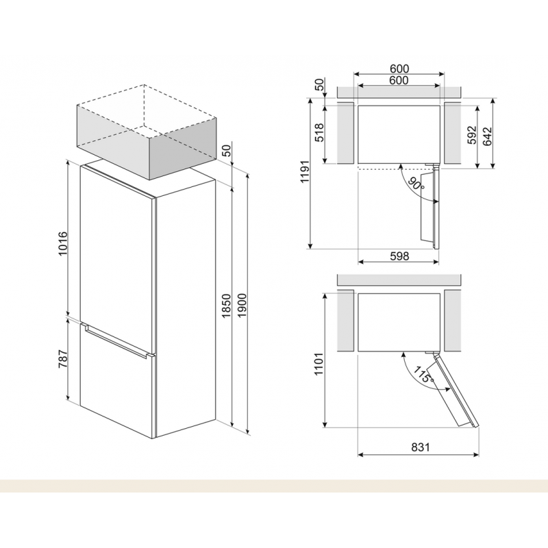 Réfrigérateur congélateur SMEG RC18WDND