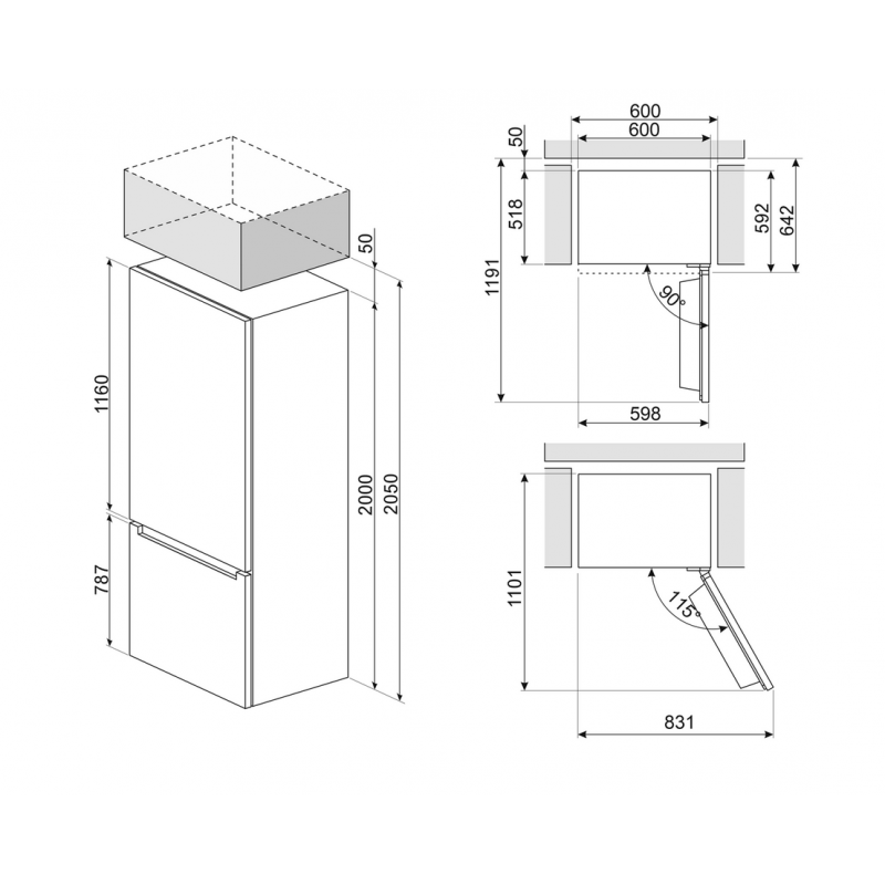 Réfrigérateur congélateur SMEG RC20WDND