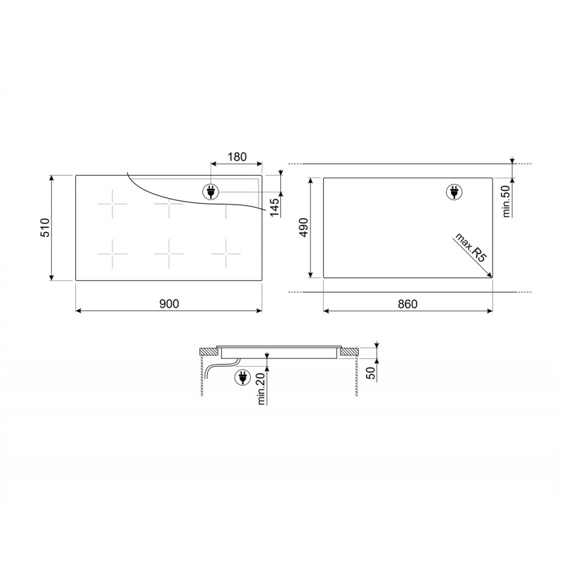 Plaque de cuisson SMEG SIM3964N