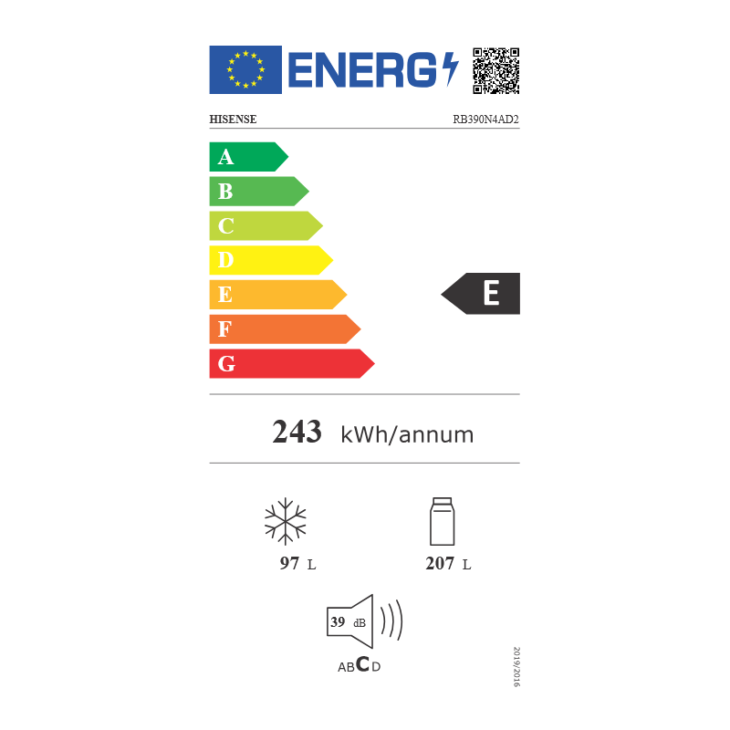 Réfrigérateur congélateur HISENSE RB390N4AD2