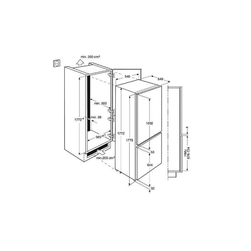 Réfrigérateur congélateur ELECTROLUX ENN12801AW