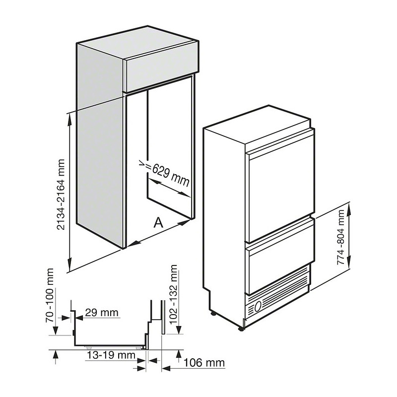 Réfrigérateur congélateur MIELE KF 1901 Vi