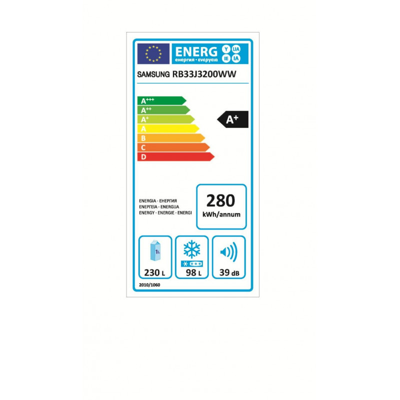 Réfrigérateur congélateur SAMSUNG RB33J3200WW/EF