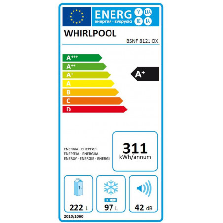 Réfrigérateur congélateur WHIRLPOOL BSNF8121OX