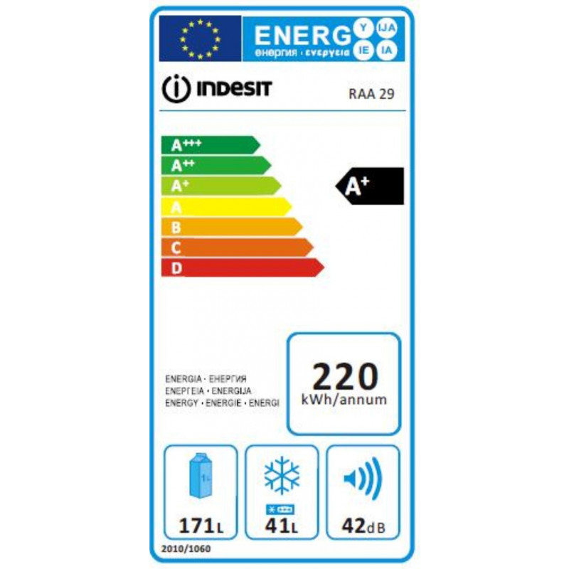 Réfrigérateur congélateur INDESIT RAA29