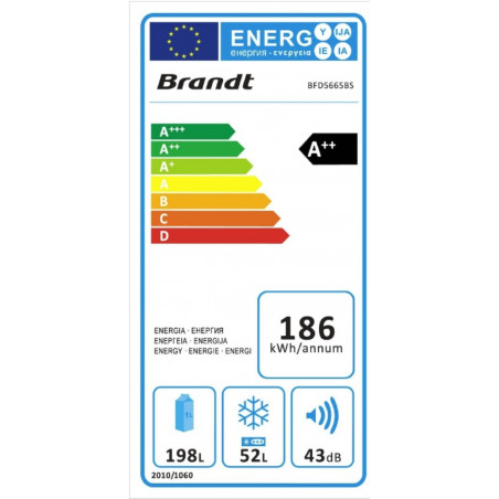 Réfrigérateur congélateur BRANDT BFD5665BS