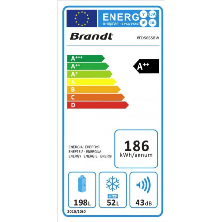 Réfrigérateur congélateur BRANDT BFD5665BW