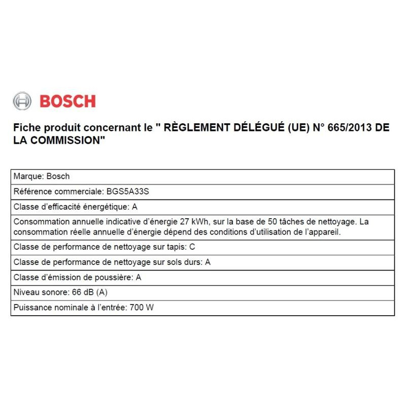 Aspirateur BOSCH BGS5A33S