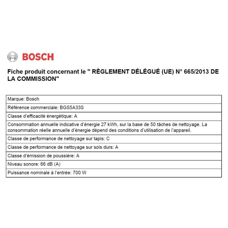 Aspirateur BOSCH BGS5A33S