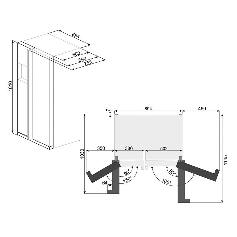 Réfrigérateur congélateur SMEG SBS63XED