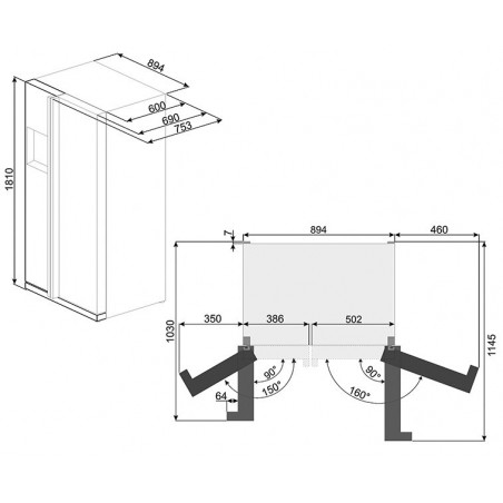 Réfrigérateur congélateur SMEG SBS63XED