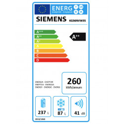 Réfrigérateur congélateur SIEMENS KG36NVW35