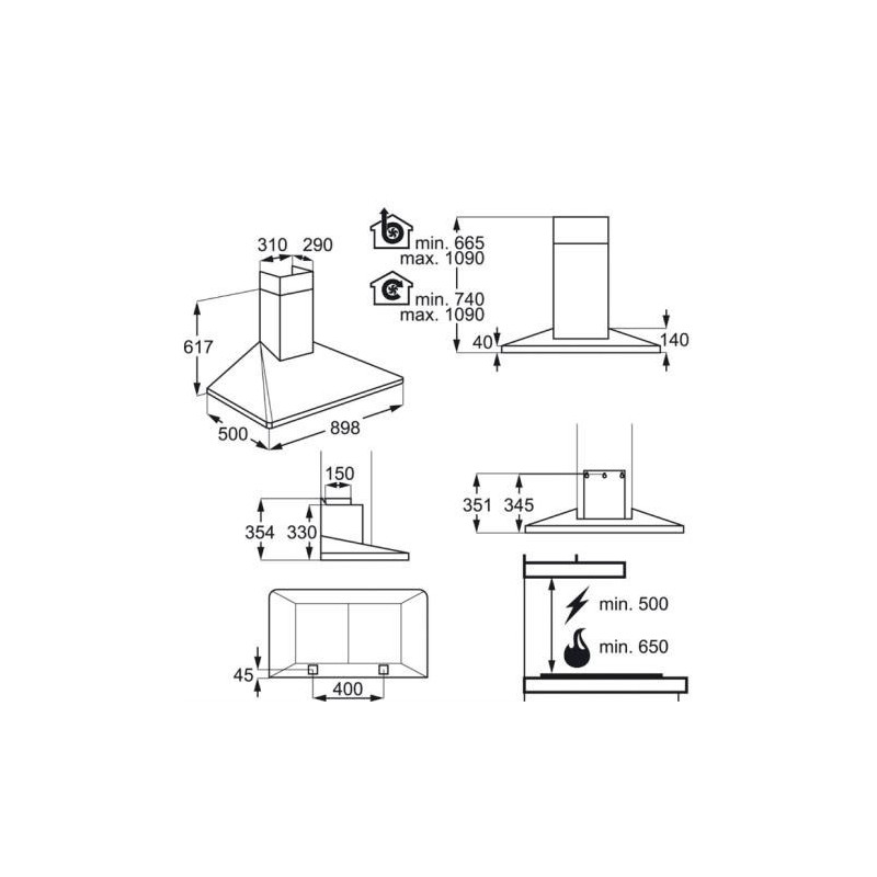 Hotte ELECTROLUX EFF90462OW