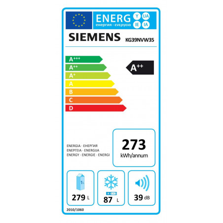 Réfrigérateur congélateur SIEMENS KG39NVW35