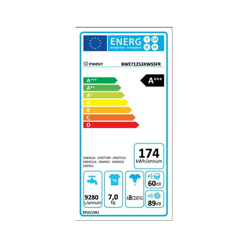 Lave Linge INDESIT BWE 71253X WSS FR