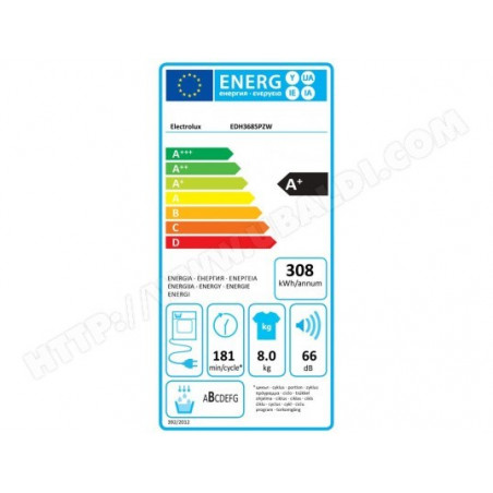 Sèche Linge ELECTROLUX EDH3685PZW