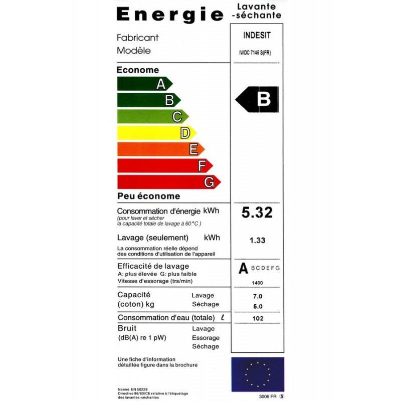 Lave Linge INDESIT IWDC 7145 S