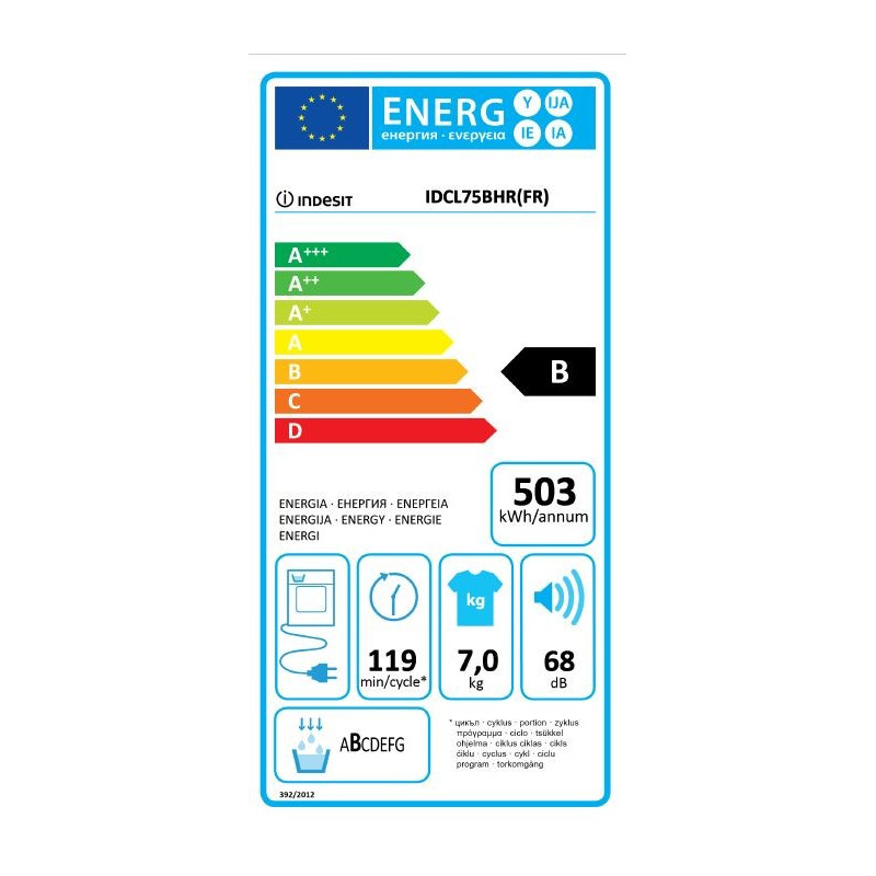 Sèche Linge INDESIT IDCL 75 B HR