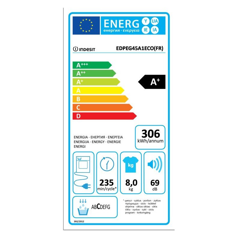Sèche Linge INDESIT EDPE G45 A1 ECO
