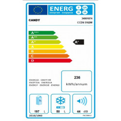 Réfrigérateur congélateur CANDY CCDS 5162W