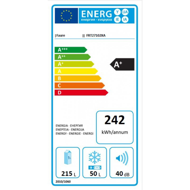 Réfrigérateur congélateur FAURE FRT27102XA