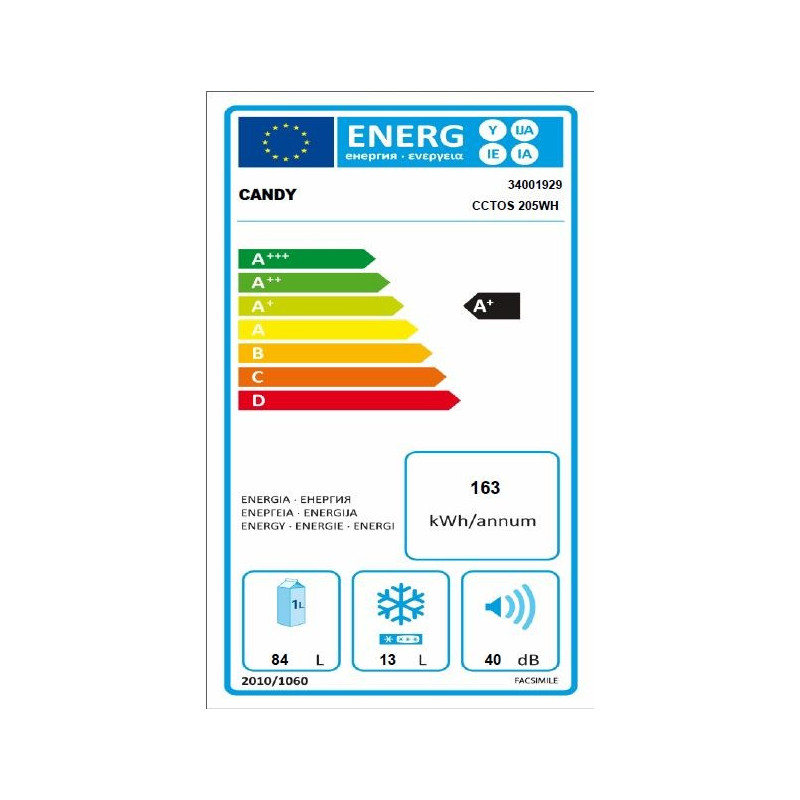 Réfrigérateur CANDY CCTOS205WH