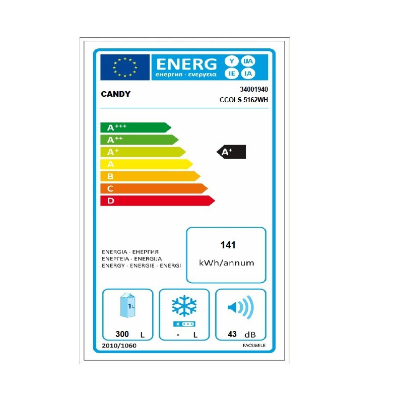 Réfrigérateur CANDY CCOLS5162WH