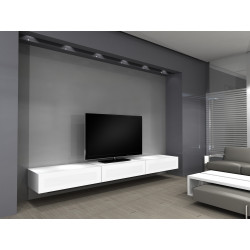 Meuble TV NORSTONE KHALM 100 BLANC LAQUE