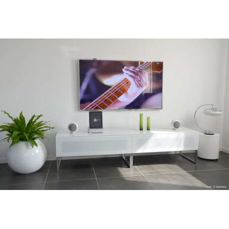 Meuble TV NORSTONE KHALM 100 BLANC LAQUE