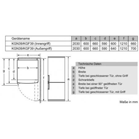 Réfrigérateur congélateur SIEMENS KG39NXI35