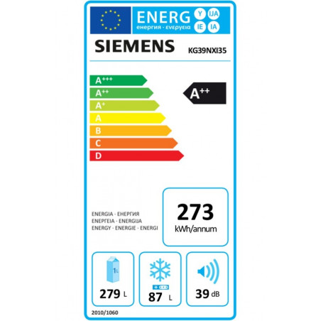 Réfrigérateur congélateur SIEMENS KG39NXI35