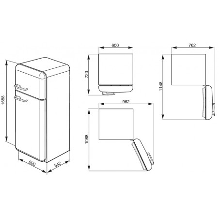 Réfrigérateur congélateur SMEG FAB30RNE1